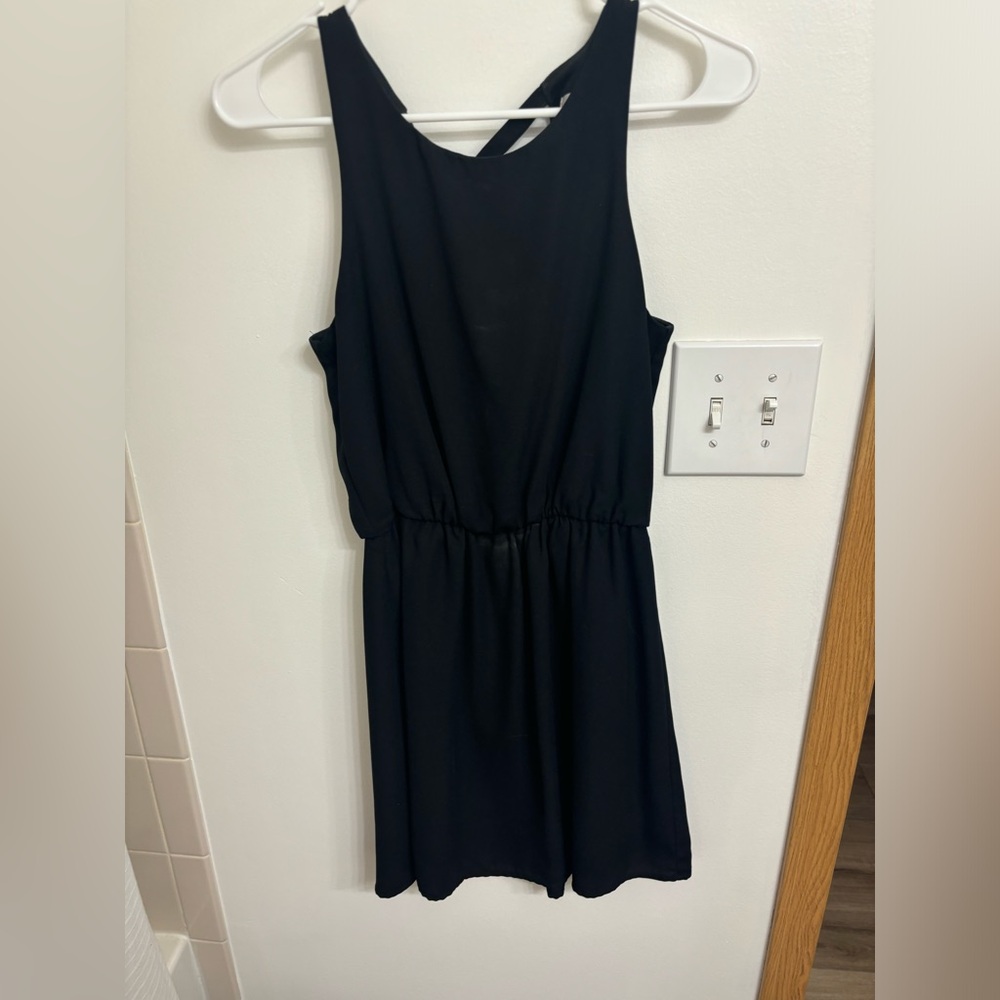 Black A-line casual dress